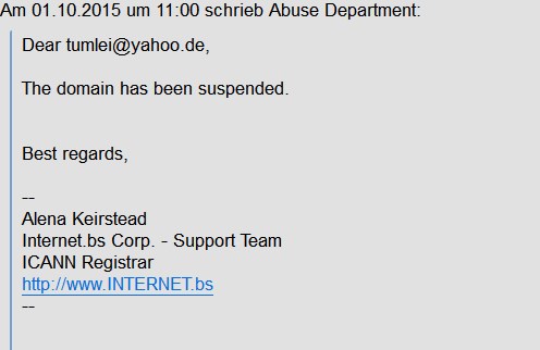 Chris der Wahrsager - Domain suspended